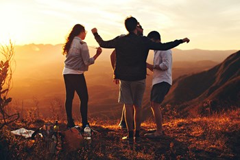 people hiking together